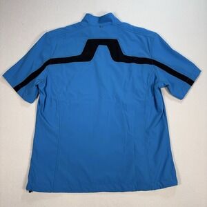 J.Lindeberg 1/4 Zip Golf Shirt Men's 2XL Blue Performance Stretch Logo Polo
